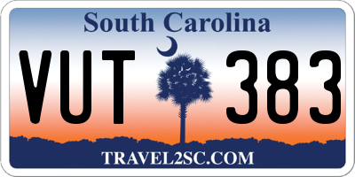 SC license plate VUT383