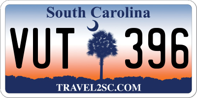 SC license plate VUT396