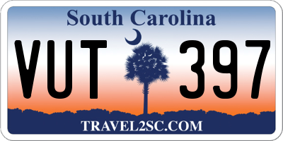 SC license plate VUT397