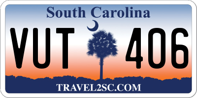 SC license plate VUT406