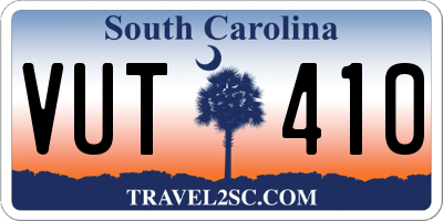 SC license plate VUT410