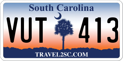 SC license plate VUT413