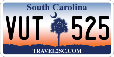 SC license plate VUT525