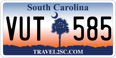 SC license plate VUT585