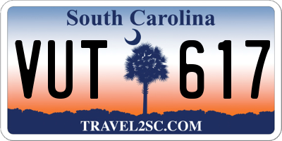 SC license plate VUT617