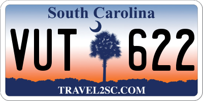SC license plate VUT622