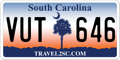 SC license plate VUT646