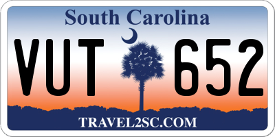 SC license plate VUT652