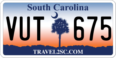 SC license plate VUT675