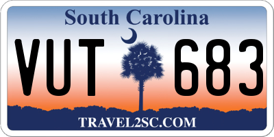 SC license plate VUT683