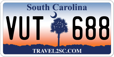 SC license plate VUT688