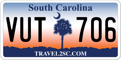 SC license plate VUT706