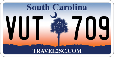 SC license plate VUT709