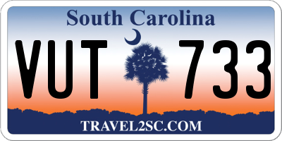 SC license plate VUT733