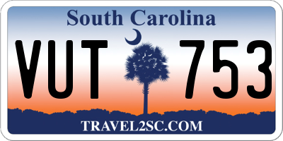 SC license plate VUT753