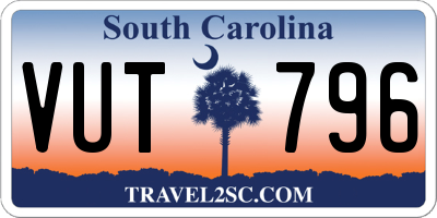 SC license plate VUT796