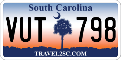 SC license plate VUT798