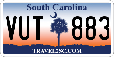 SC license plate VUT883