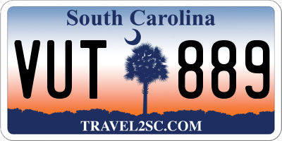 SC license plate VUT889