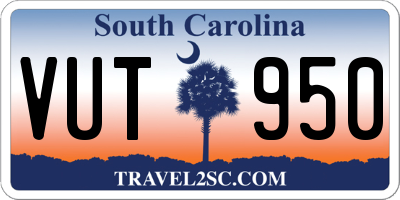 SC license plate VUT950
