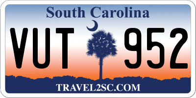 SC license plate VUT952