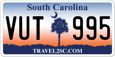 SC license plate VUT995