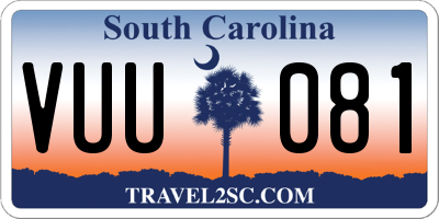 SC license plate VUU081