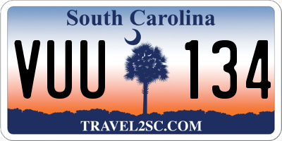 SC license plate VUU134