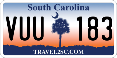 SC license plate VUU183