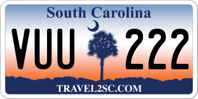 SC license plate VUU222