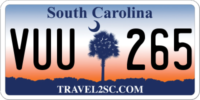 SC license plate VUU265