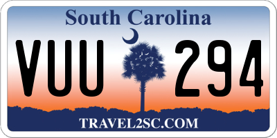 SC license plate VUU294