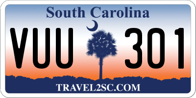 SC license plate VUU301