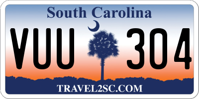 SC license plate VUU304