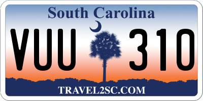 SC license plate VUU310
