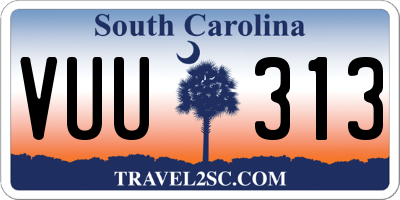 SC license plate VUU313