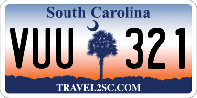 SC license plate VUU321