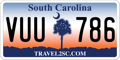 SC license plate VUU786
