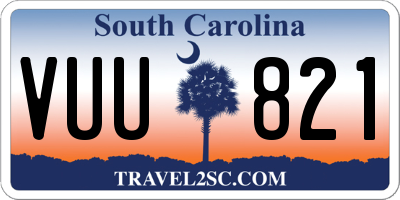 SC license plate VUU821