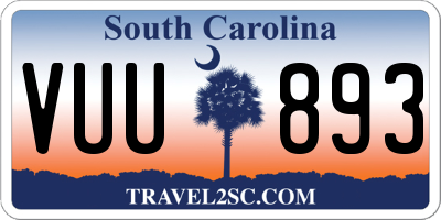 SC license plate VUU893