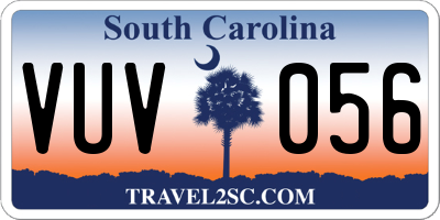 SC license plate VUV056