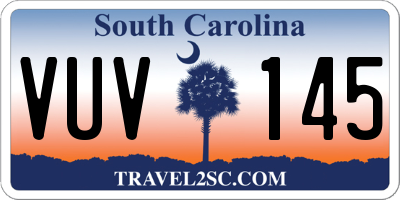 SC license plate VUV145