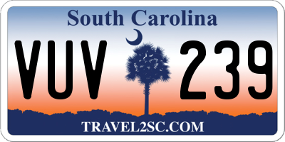 SC license plate VUV239