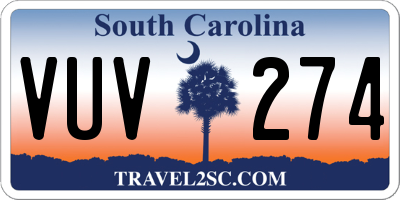 SC license plate VUV274