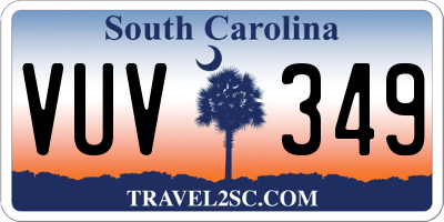 SC license plate VUV349