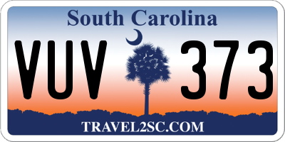 SC license plate VUV373