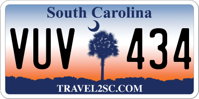 SC license plate VUV434