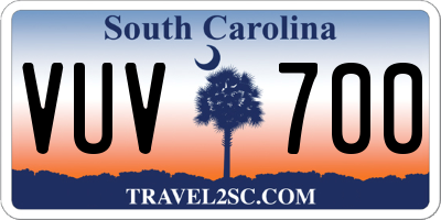 SC license plate VUV700