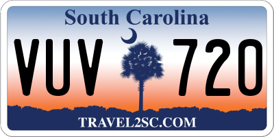 SC license plate VUV720