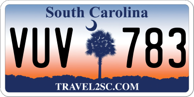 SC license plate VUV783